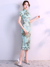 Fresh Flower Printed Cheongsam Dress